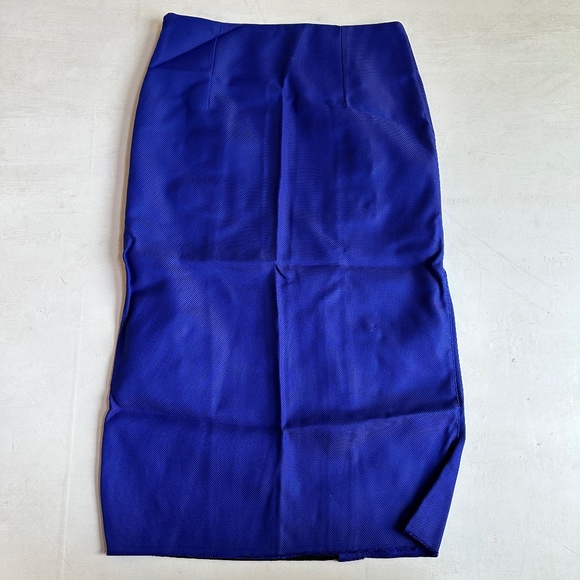 Marques Almeida Blue Black Colorblock Midi Skirt - Picture 6 of 8
